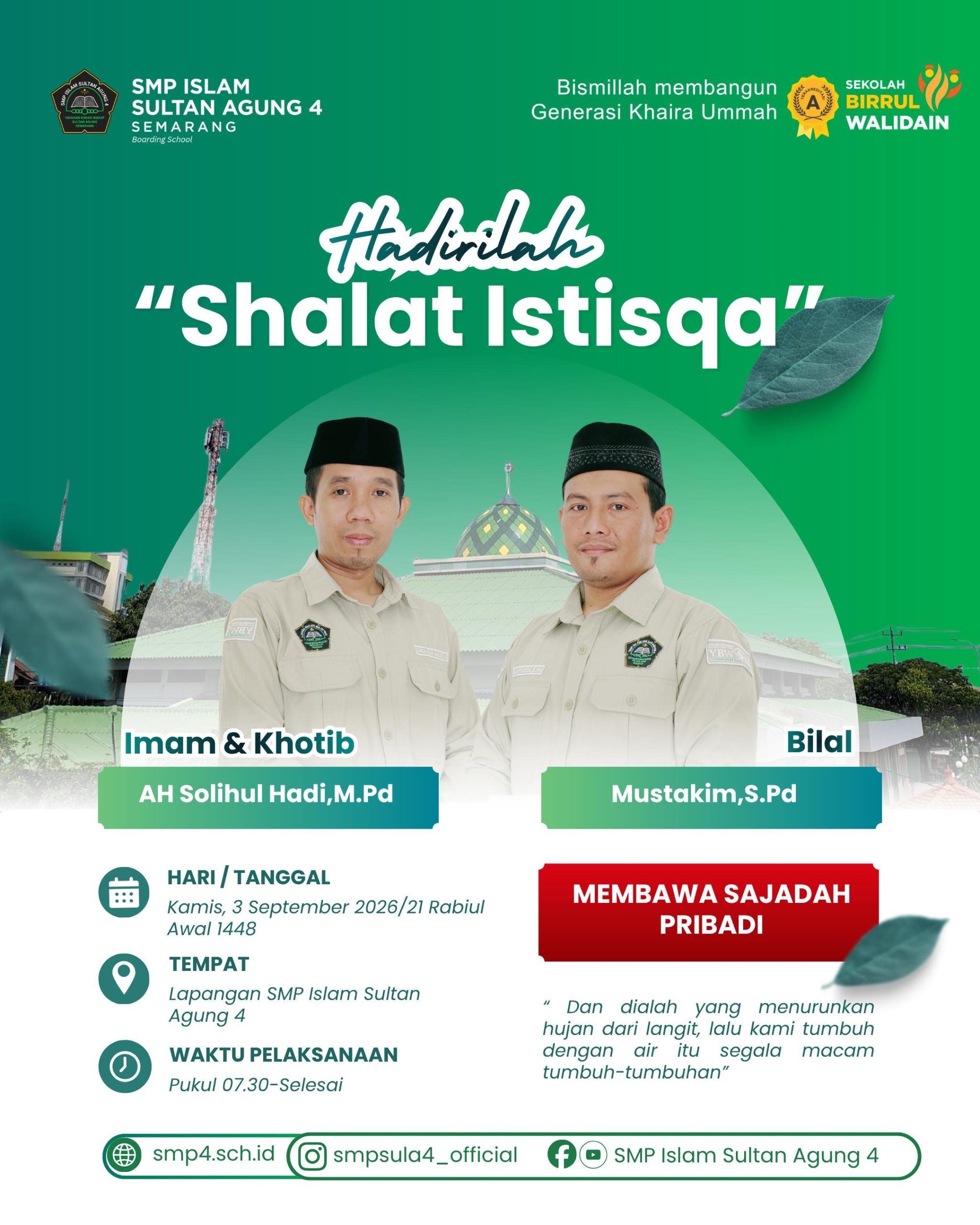 shalat istisqa SMP Islam Sultan Agung 4